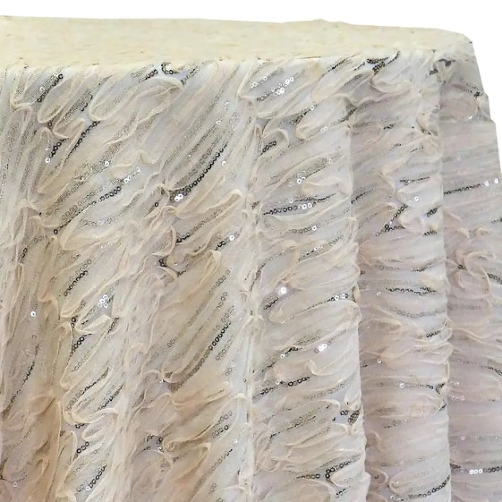 Brilliant Sheer Sequins Table Linen in Champagne
