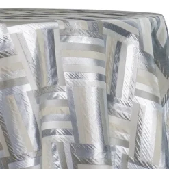 Broadway Jacquard (Reversible) Table Linen in Silver