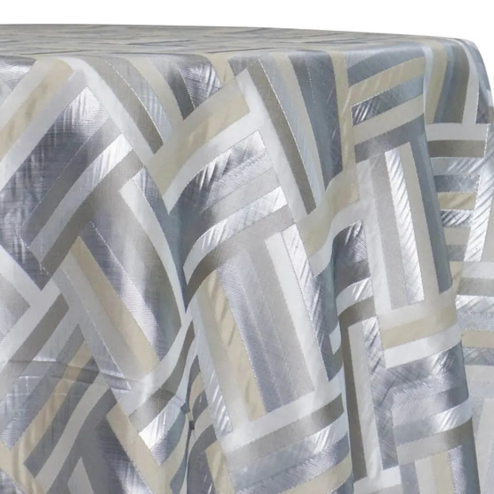 Broadway Jacquard (Reversible) Table Linen in Silver