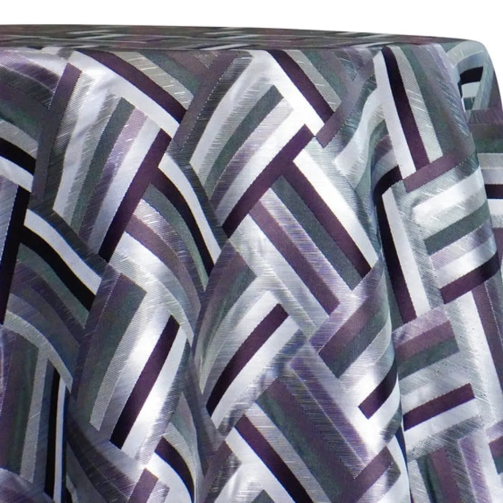 Broadway Jacquard (Reversible) Table Linen in Eggplant