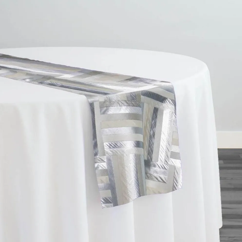 Broadway Jacquard (Reversible) Table Runner in Silver