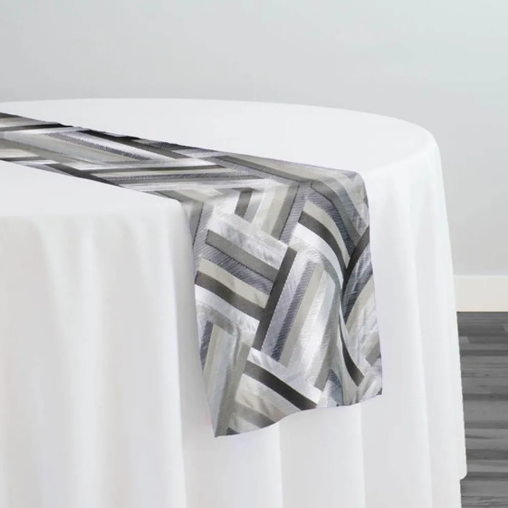 Broadway Jacquard (Reversible) Table Runner in Black