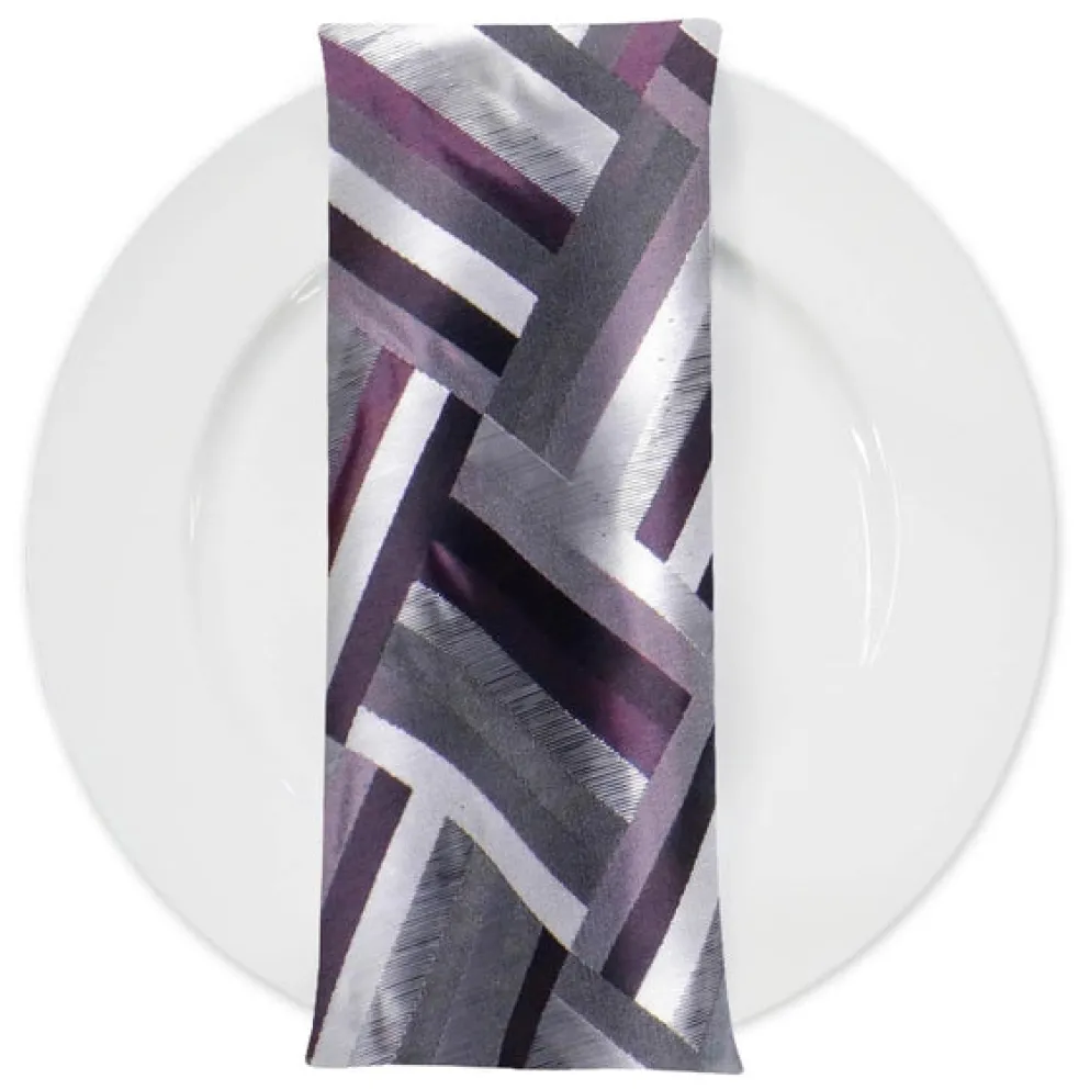 Broadway Jacquard (Reversible) Table Napkin in Eggplant