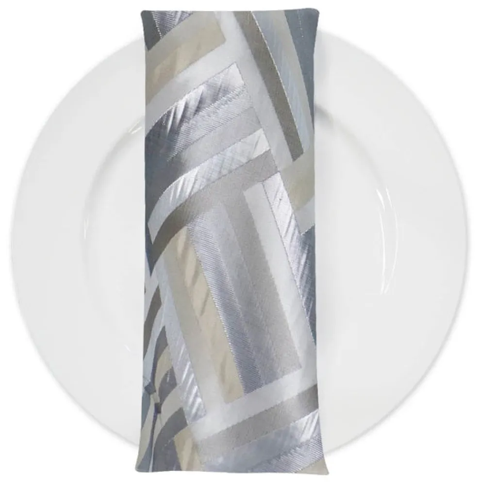 Broadway Jacquard (Reversible) Table Napkin in Silver
