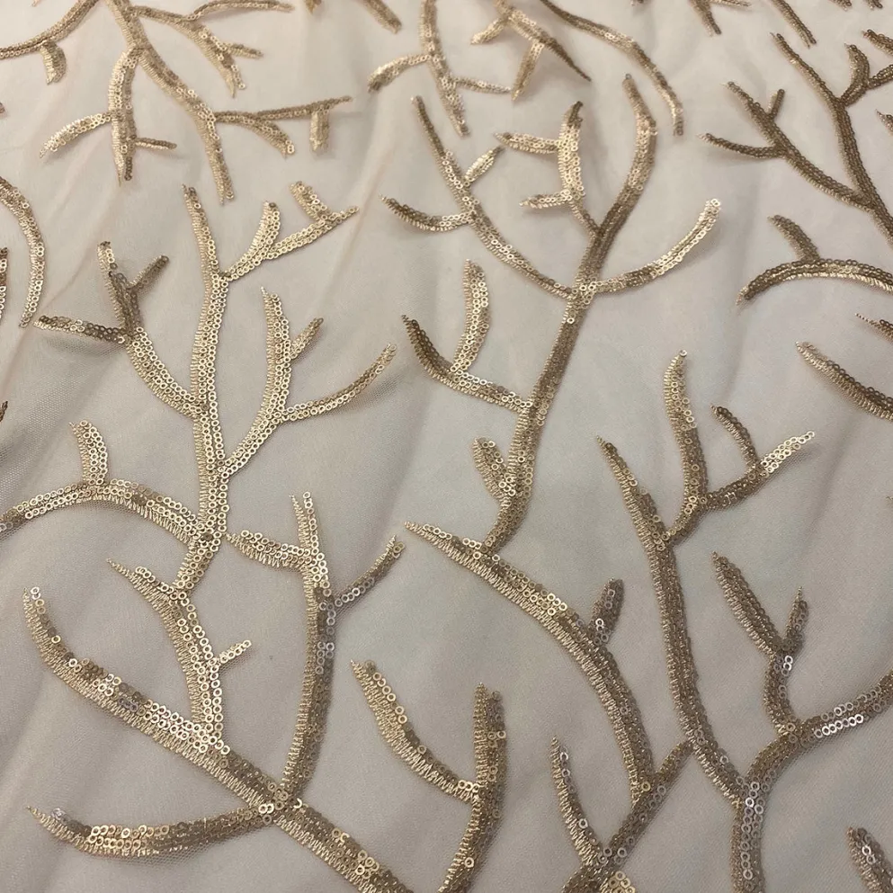 Brooks Sequins Table Linen in Champagne