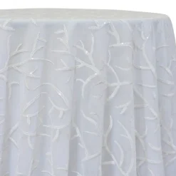 Brooks Sequins Table Linen in White and White