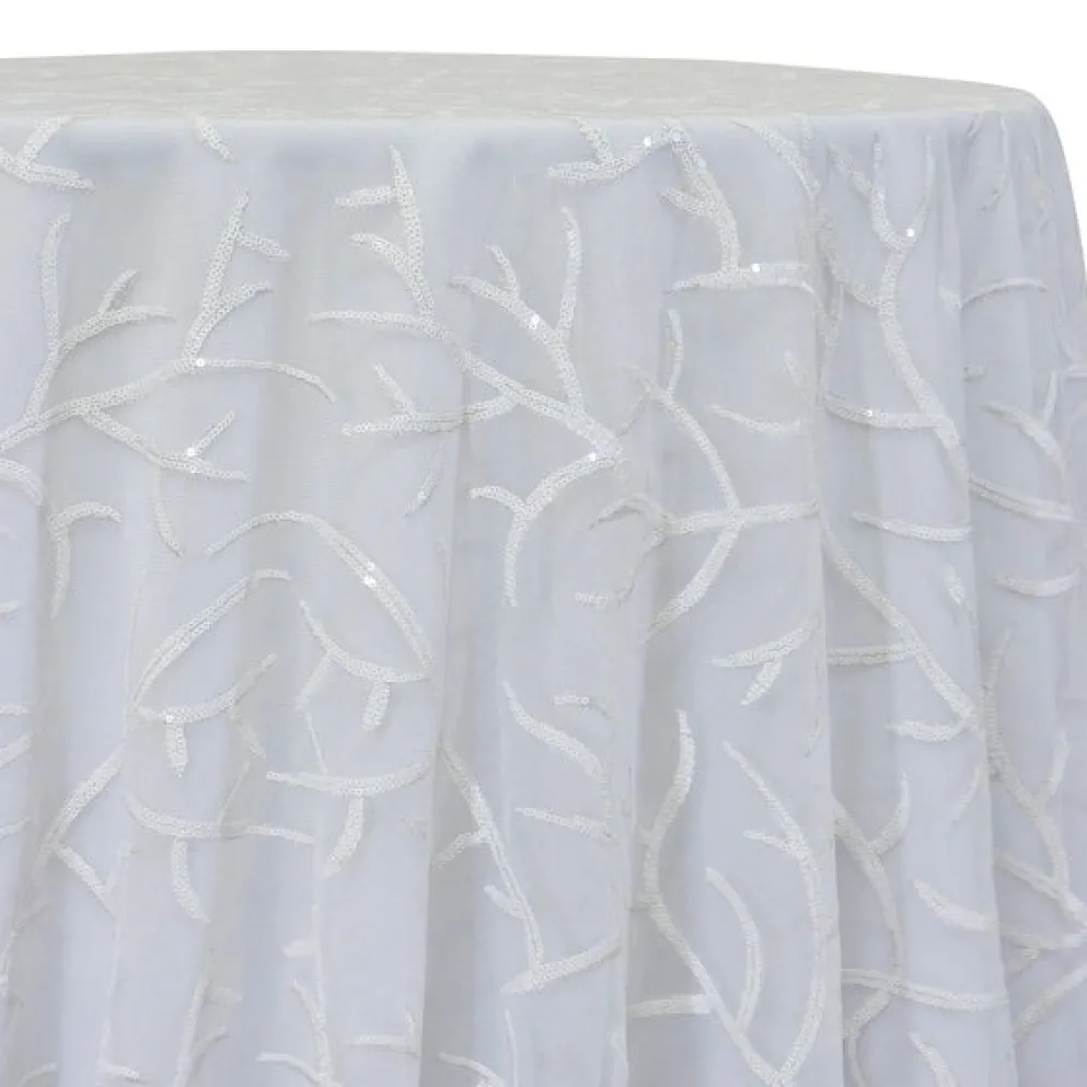 Brooks Sequins Table Linen in White and White