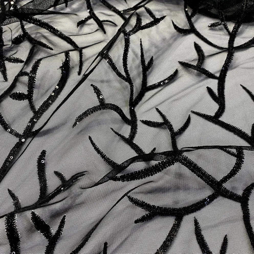 Brooks Sequins Table Linen in Black