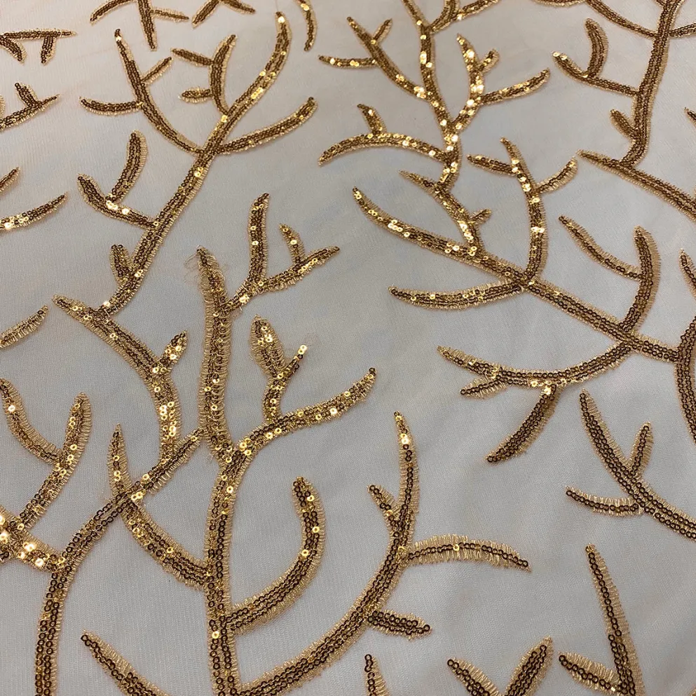 Brooks Sequins Table Linen in Gold