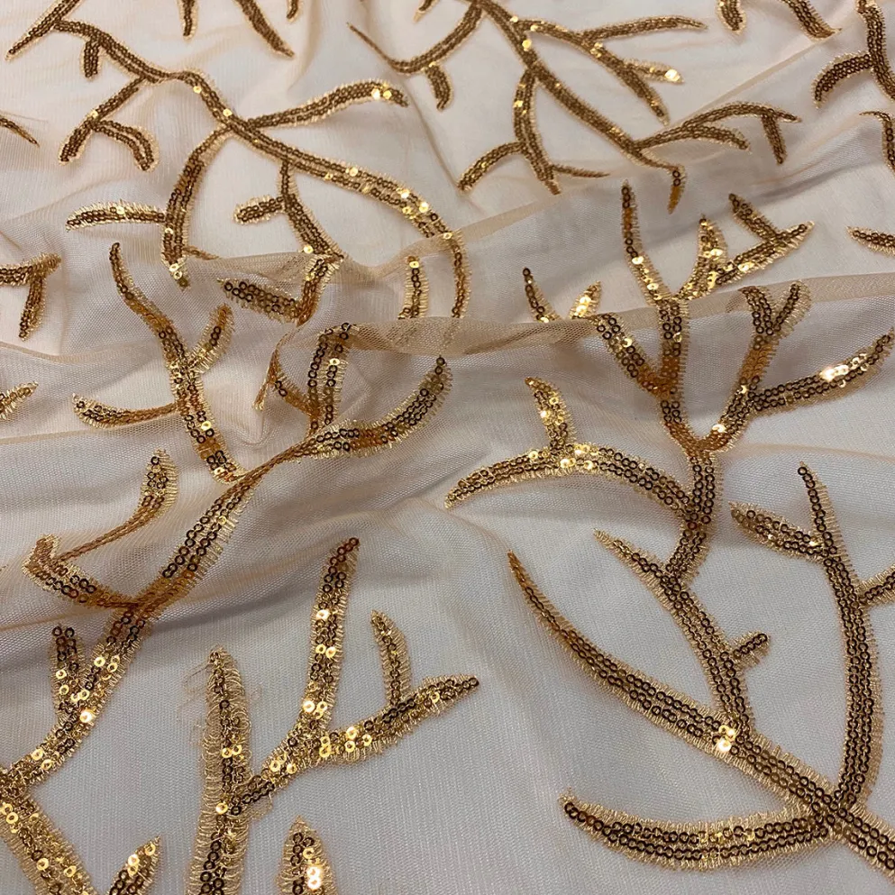 Brooks Sequins Table Linen in Gold