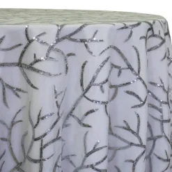Brooks Sequins Table Linen in Silver and Silver