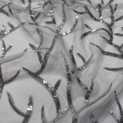Brooks Sequins Table Linen in Charcoal
