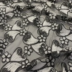Butterfly Lace Table Linen in Black