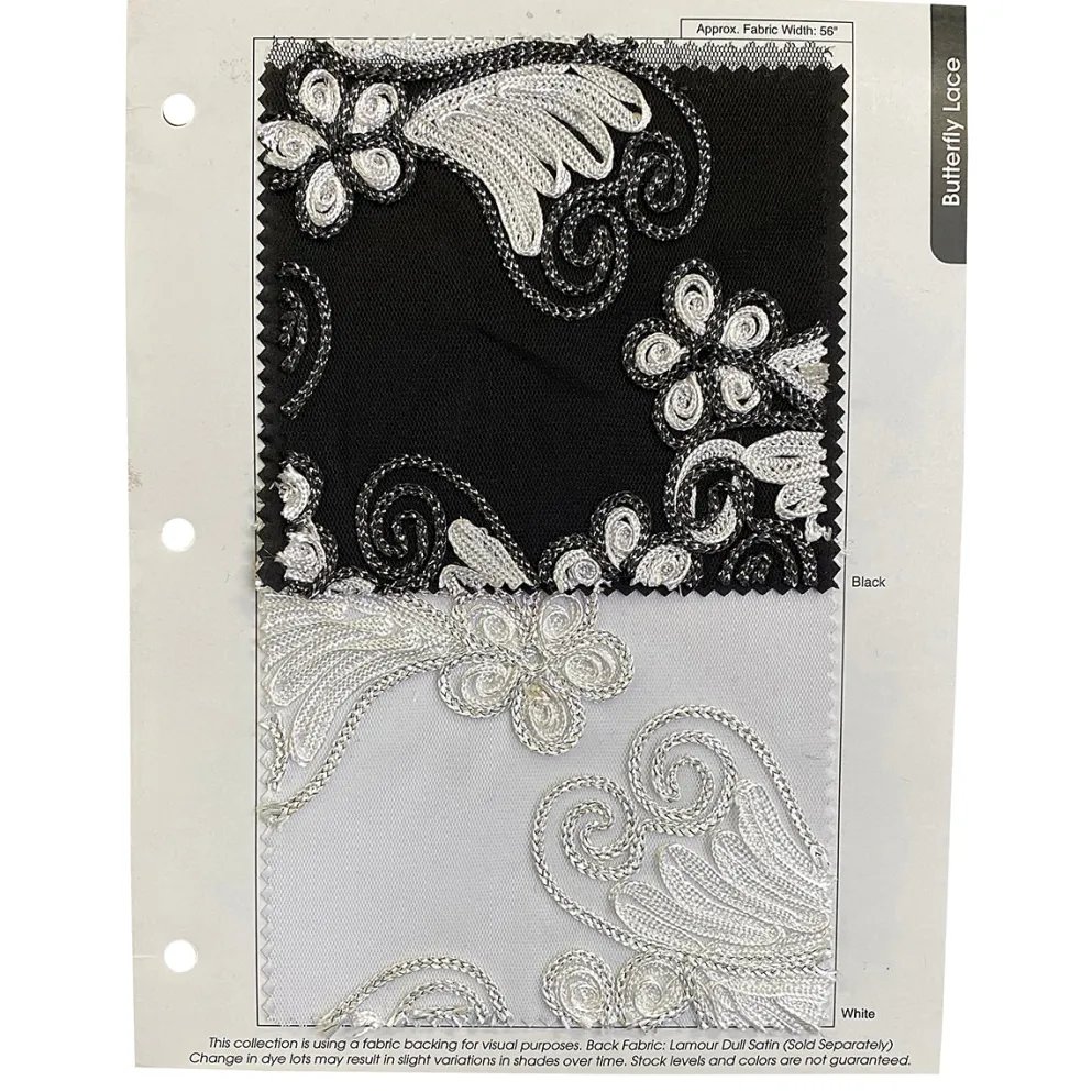 Butterfly Lace Table Linen in Black