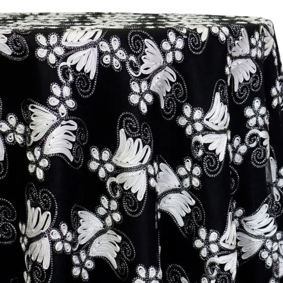 Butterfly Lace Table Linen in Black