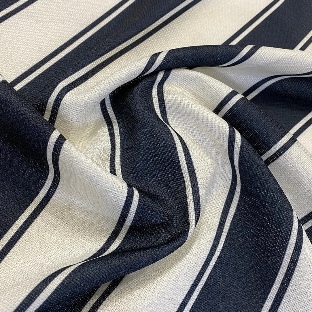 Cabana Stripe (Slub Print) Drapery Panels (58" Wide) / 9 Print