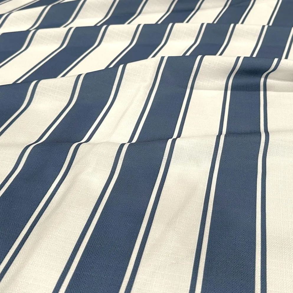 Cabana Stripe (Slub Print) Drapery Panels (58" Wide) / 9 Print