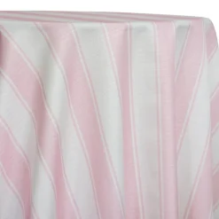 Cabana Stripe (Slub Print) Table Linen in Pink / White