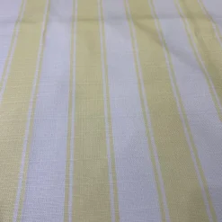 Cabana Stripe (Slub Print) Table Linen in Yellow / White