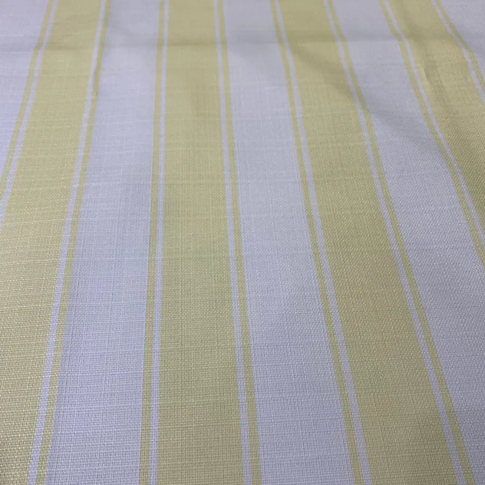 Cabana Stripe (Slub Print) Table Linen in Yellow / White