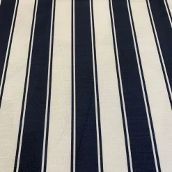 Cabana Stripe (Slub Print) Table Linen in Black / White