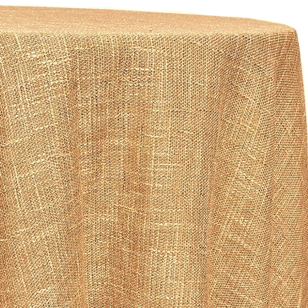 Capri Slub Linen Table Linen in Lt Gold
