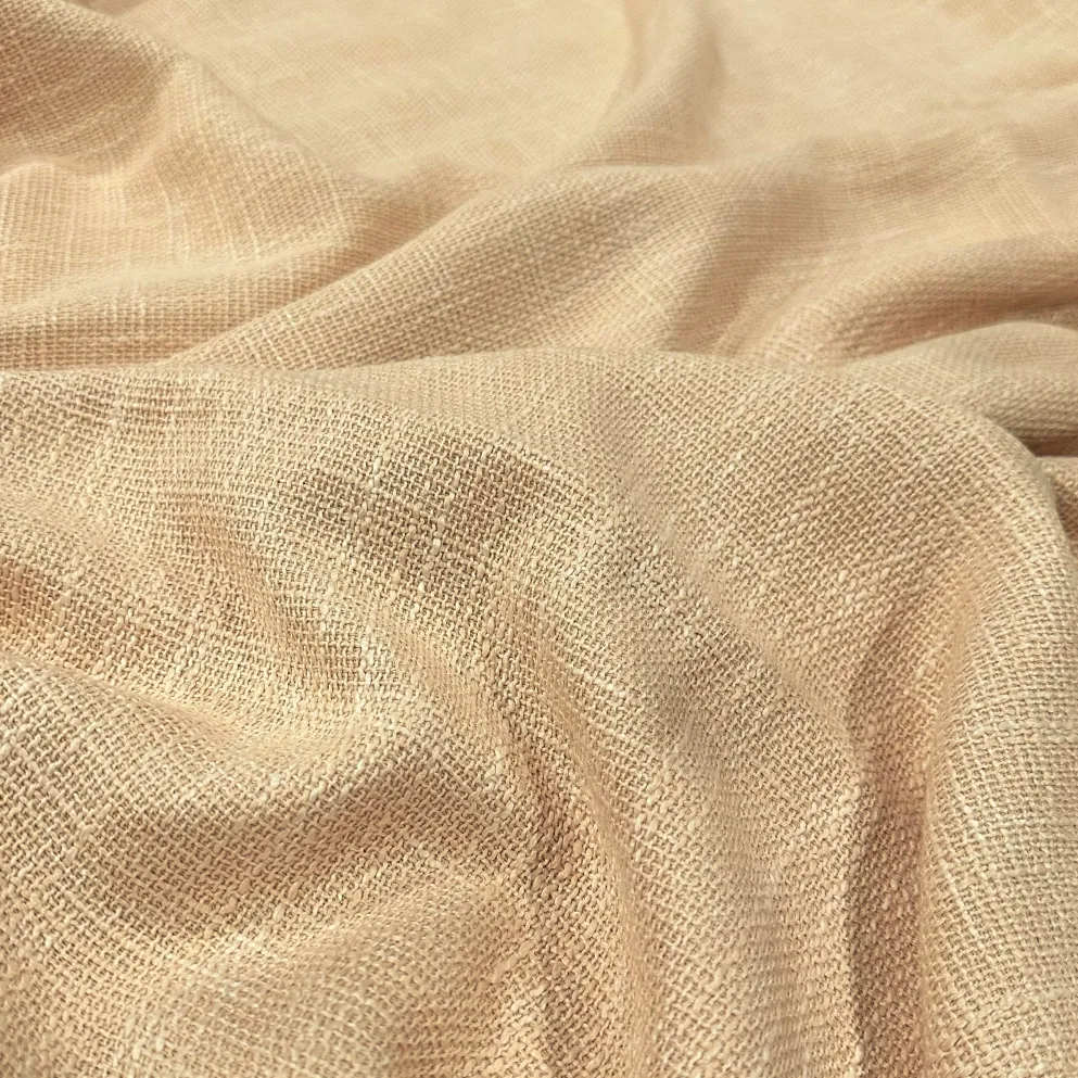 Capri Slub Linen Table Linen in Champagne