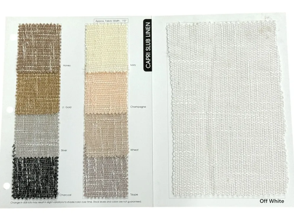 Capri Slub Linen Table Linen in Off White