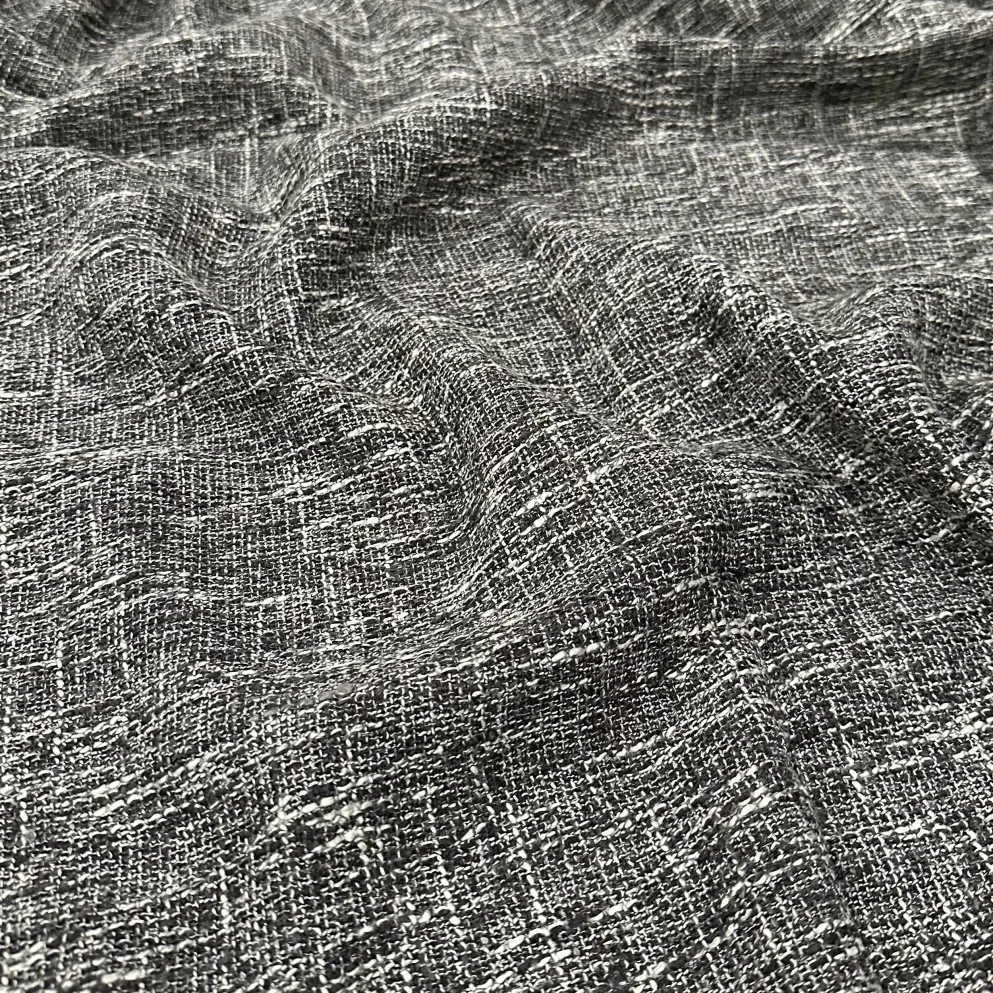 Capri Slub Linen Table Linen in Charcoal