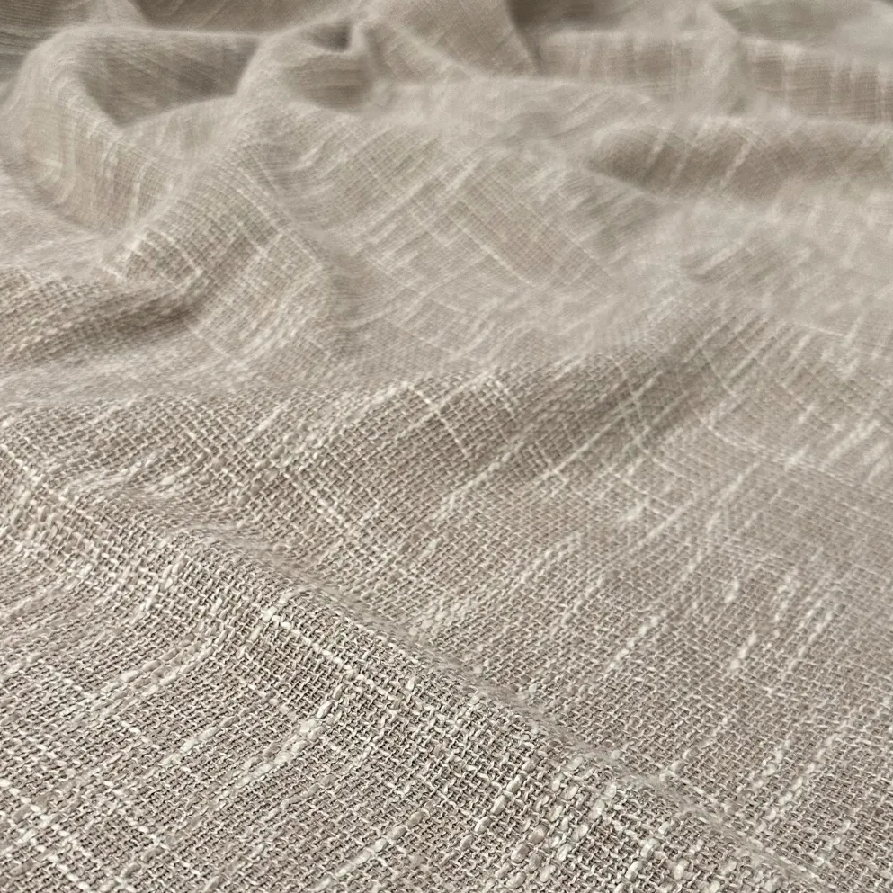 Capri Slub Linen Table Linen in Taupe