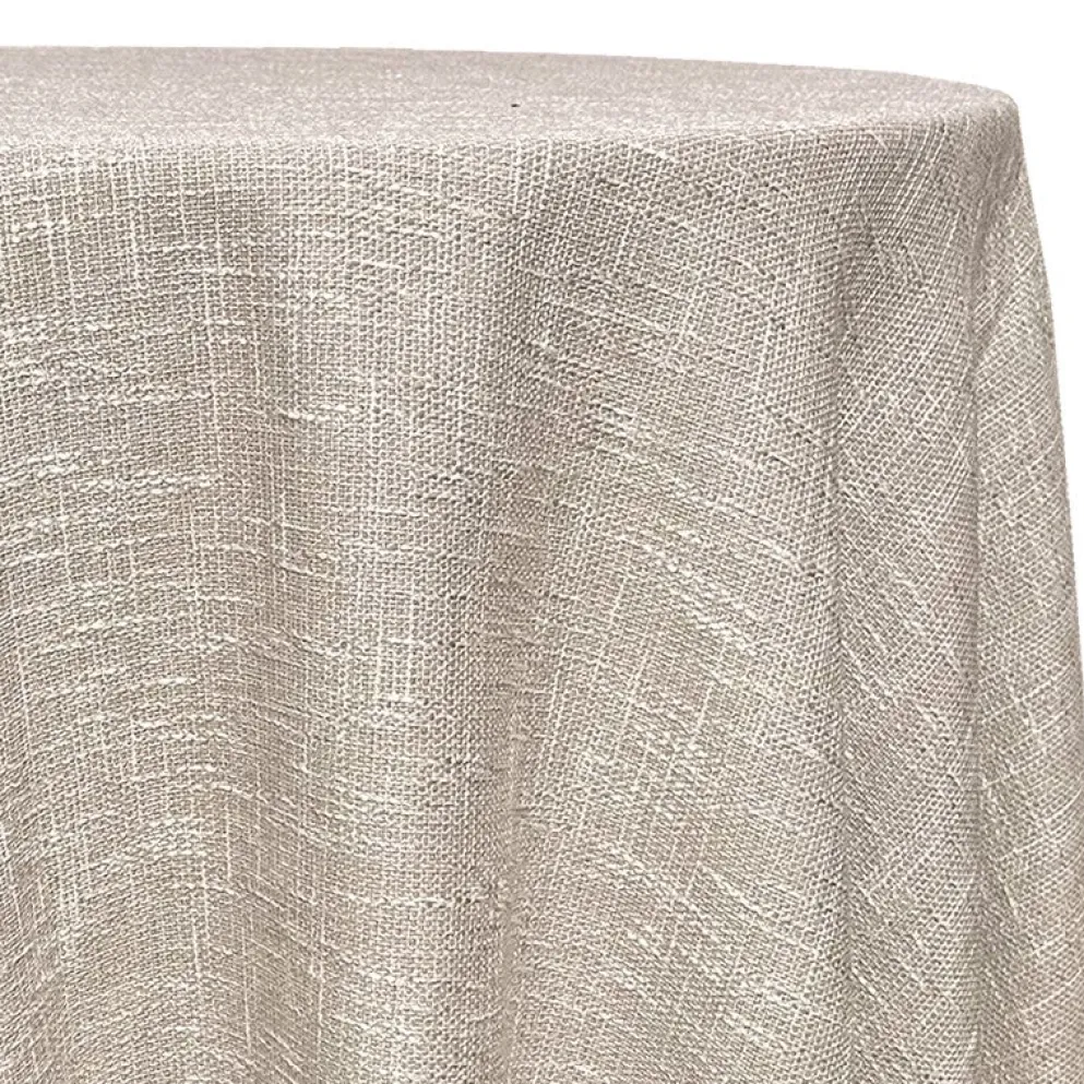 Capri Slub Linen Table Linen in Taupe