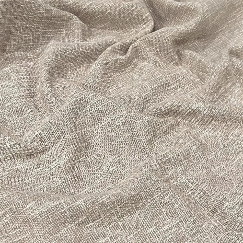 Capri Slub Linen Table Linen in Taupe