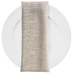 Capri Slub Linen Table Napkin in Taupe