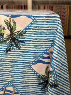 Caribbean Blues (Poly Print) Table Linen