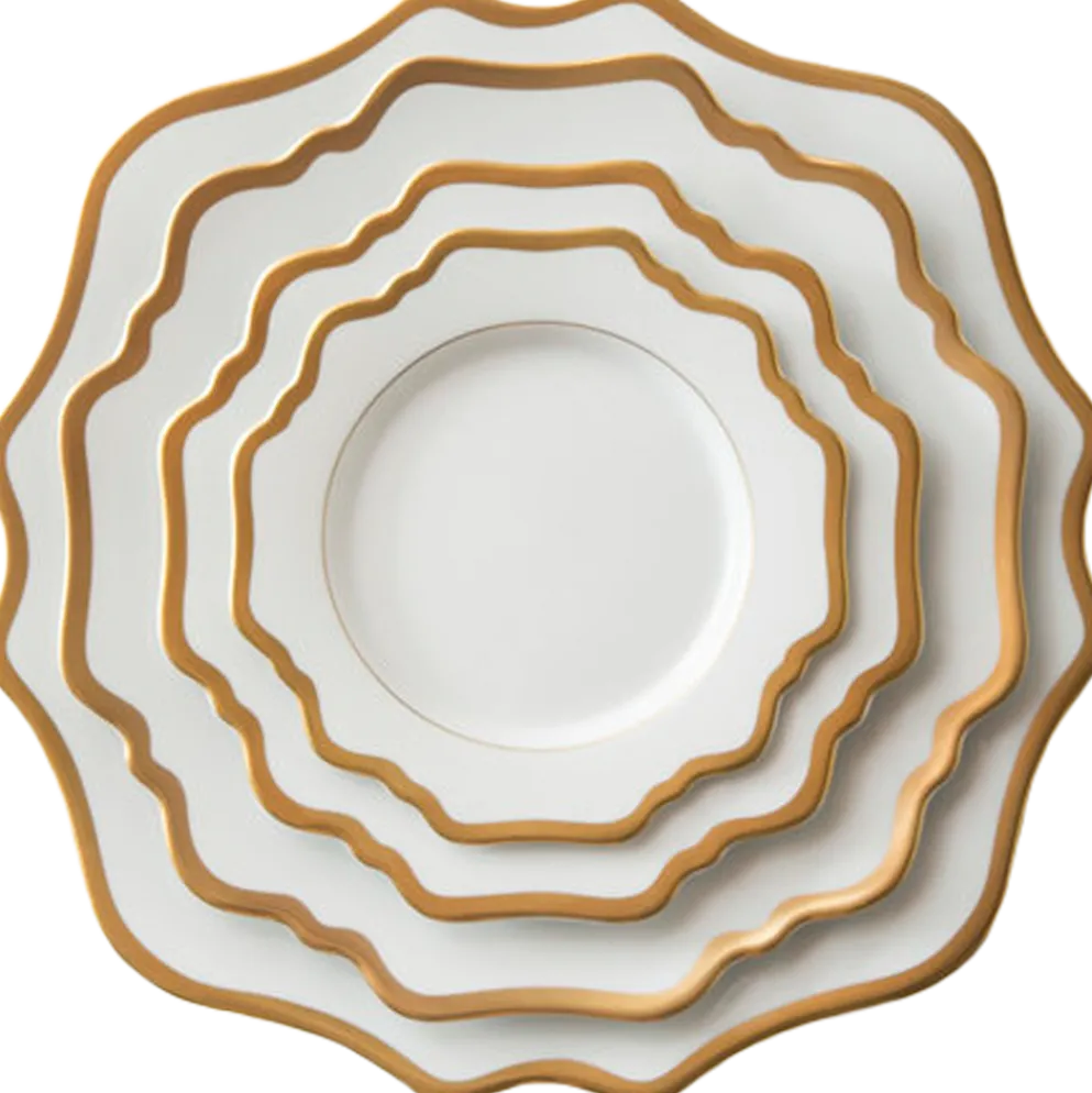 Casablanca Porcelain Collection in White/Gold