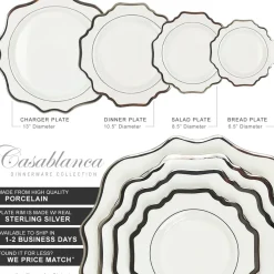 Casablanca Porcelain Collection in White/Silver