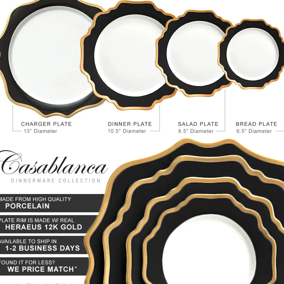 Casablanca Porcelain Collection in Black/Gold
