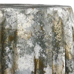 Cascade Jacquard Table Linen in Grey and Gold