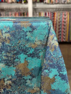 Cascade Jacquard Table Linen in Turquoise