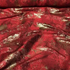 Cascade Jacquard Table Runner in Red and Gold