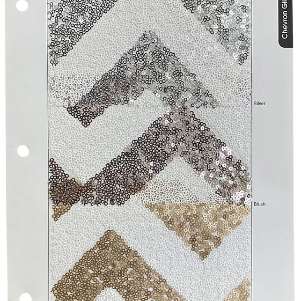 Chevron Glitz Sequins Table Linen in Silver