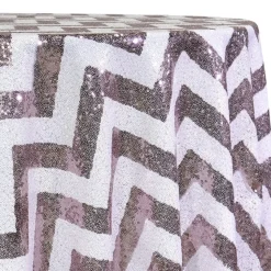 Chevron Glitz Sequins Table Linen in Blush