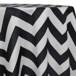 Chevron Print (Lamour) Table Linen in Black and White
