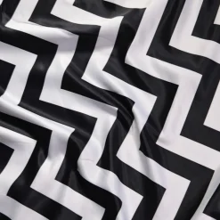 Chevron Print (Lamour) Table Linen in Black and White