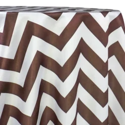 Chevron Print (Lamour) Table Linen in Brown and White