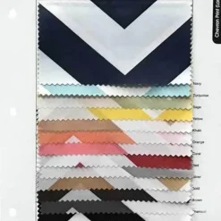 Chevron Print (Lamour) Table Linen in Coral and White