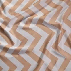 Chevron Print (Lamour) Table Linen in Khaki and White