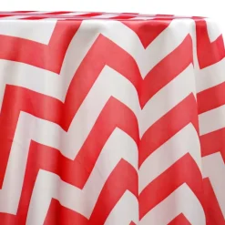 Chevron Print (Lamour) Table Linen in Red and White