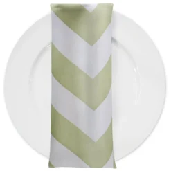 Chevron Print (Lamour) Table Napkin in Sage and White