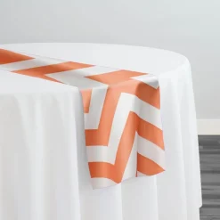Chevron Print (Lamour) Table Runner in Orange and White